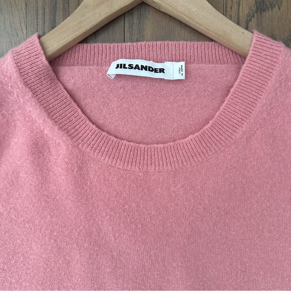 Jil Sander 100% Cashmere Crew Neck Oversize Sweater in Pink Size 40 / Small - Picture 4 of 9